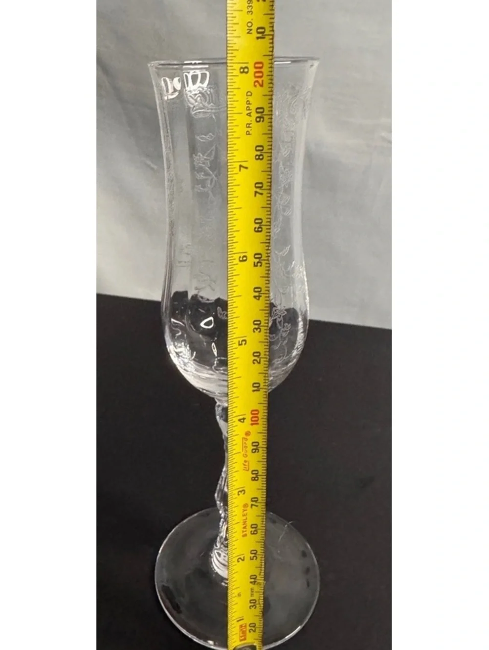 Lenox Vintage Etched Floral Champagne Flute, Clear Glass, 8.5 Inch Tall